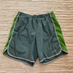 Men’s green Patagonia running shorts